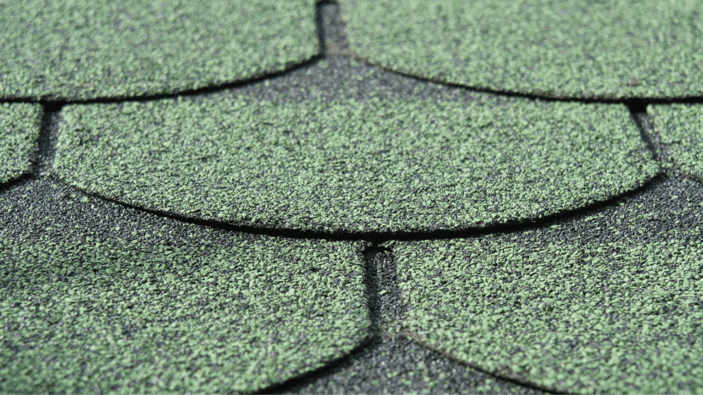 Green asphalt shingles